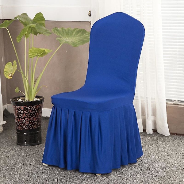 Spandex Stolsöverdrag Avtagbart Stretchöverdrag Volangfåll Matsal Bröllop Bankett Stolsöverdrag Dark Blue