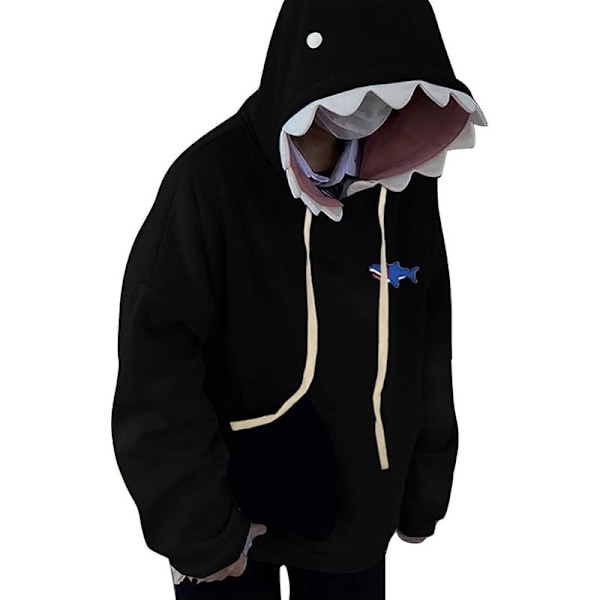 [LCS]Sød Haj Hoodie til Kvinder Sort Black L