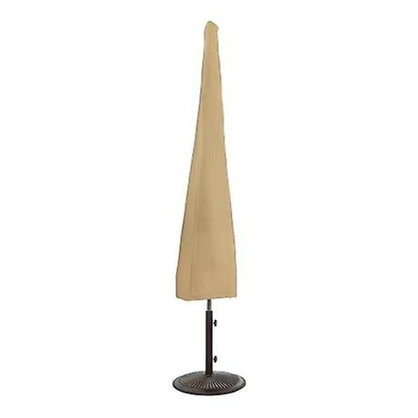 Vedenpitävä 600d terassi sateenvarjon vetoketjullinen suojus ulkokäyttöön, suora malli beige