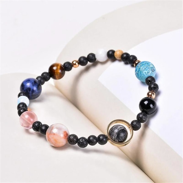 The Eight Planets Armband Universum Galaxy Moon Star Solar System Planets Armband Natural Beads D