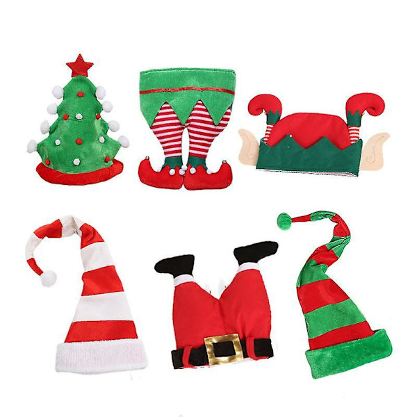 1 stk. Julefesthatte Lang Stribet Filt Plys Elf Hat Ferietema Hatte Julefesttilbehør A