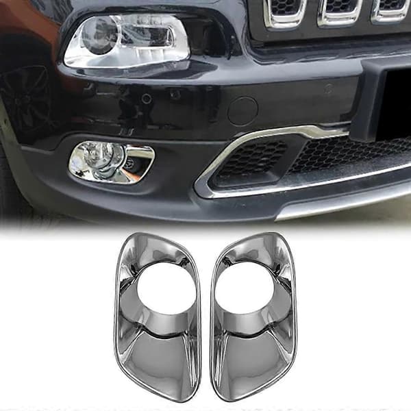 Kompatibel med JEEP Cherokee 2014-2018 ABS Krom Främre Dimljus Kåpa Trim