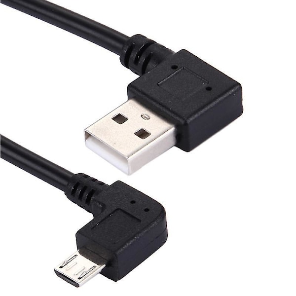 27cm 90 Grader Vänster Vinkel Micro USB till 90 Grader Vänster Vinkel USB Data / Laddningskabel, För Galaxy,