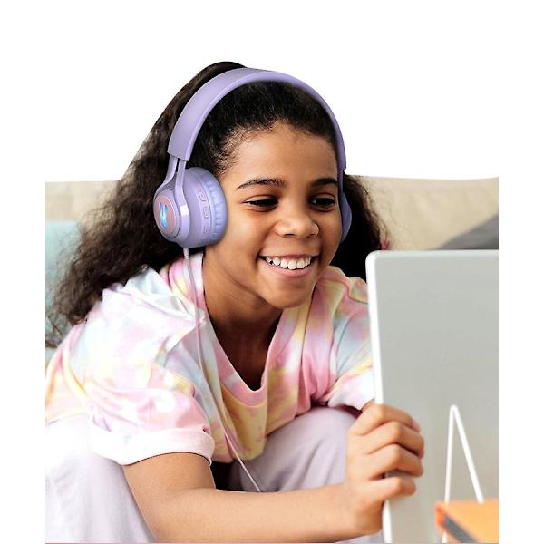 Bluetooth-kuulokkeet valoilla, stereo langaton headset purple