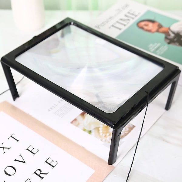 Stort forstørrelsesglass med/uten LED-lys, lesehjelpemiddellinse Without LED