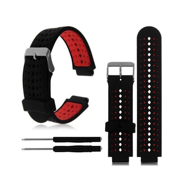Garmin Forerunner230/235/630 Silikonerem Sort Rød