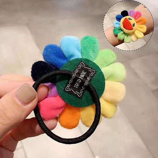 Söt leende solrosformad kudde mjuk färgglad fylld docka present hushåll Sun Flower Head Rope