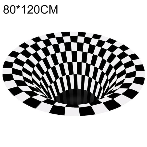 Vortex Illusion Matta 3D Trap Effekt Tryck Matta Sovrum Vardagsrum Arbetsrum Golvmatta 80cm round