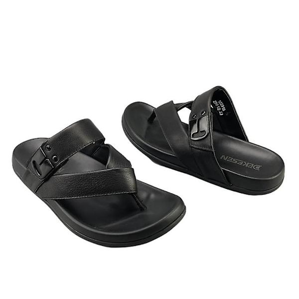 Herr Läder Topplager Nappa Casual Flip-flops Bekväma Sandaler 41