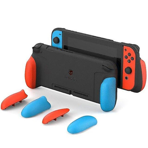 Kompatibel med Nintendo Switch-fodral, speltillbehör, skyddsskal, skyddshölje, Joycon Joy Con-skal, greppkit, Nindendo NS-konsol Red blue