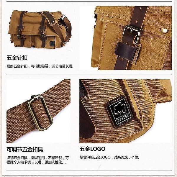 Fashionabla Canvasväska för Män Utomhus Casual Förvaringsväska Messenger Bag Canvas Axelväskor (grön)
