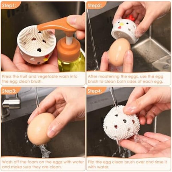 Freshest Egg Brush Cleaner, Munanpesuharja, Munanpesutyökalu, Keltainen