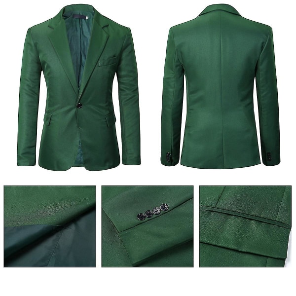 Sipin Kostymjacka för män Slim Fit Business Casual Blazer Green 2XL