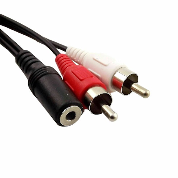 30 cm 3,5 mm Ljud till 2 RCA-kabel 1/8\" Stereo Hona till 2 RCA Hane Y-splitter Aux