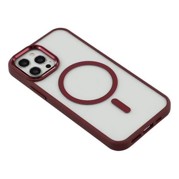 [LCS] For iPhone 12 Pro Max-deksel kompatibelt med MagSafe Anti-Drop TPU PC-telefondeksel Plum Plum