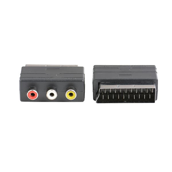 [LCS] 3RCA til SCART-adapter AV-kabelkonverterer, SCART Euro-plugg