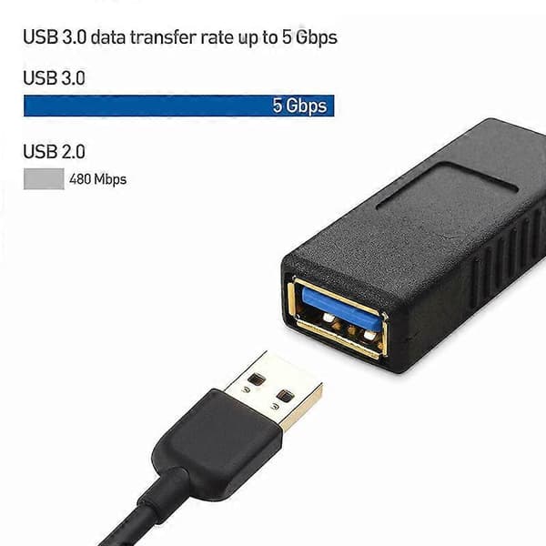 USB-A naaras-USB-A naaras -adapteri USB 3.0 kaksoisnaarasadapteri Black