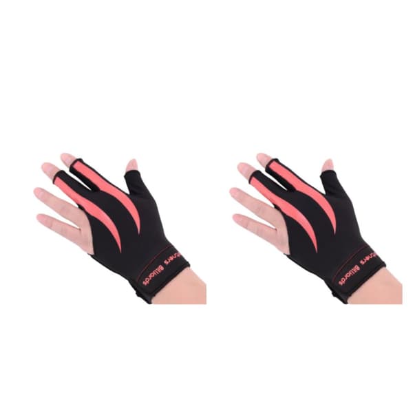 [LCS]1/2/3 Venstrehånds Snooker Billardhandske Gave Lavet af Elastisk Pink Sort 2PCS Pink Black