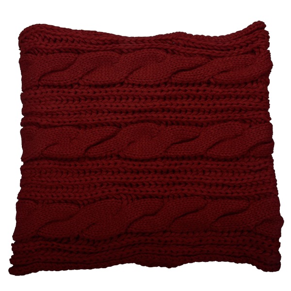 Dam Vinterstickad Infinity-scarf Mode Tjock Varm Cirkel Loop Halsduk Wine Red