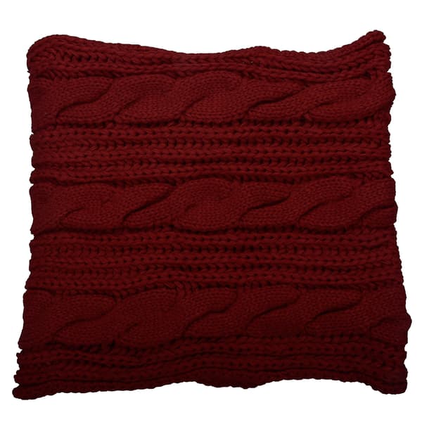 [LCS] Kvinders Vinter Strikket Infinity Halstørklæde Mode Tykt Varmt Cirkel Loop Halstørklæder Wine Red