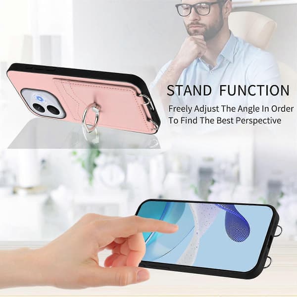 [LCS]R20 Ring Card Holder Phone Case Pink For Honor 400 Lite Global / X70i