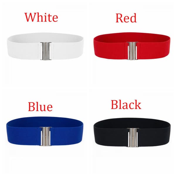 Sølvspenne Bred Elastisk Korsett Midjebelte Blå blue