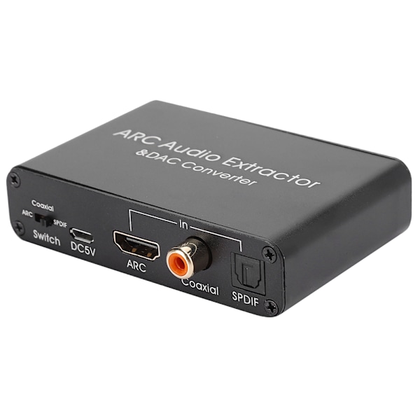 HDMI ARC Ljudextraktor, RCA Stereo Utgång, 3.5mm Hörlursport med Högpresterande Förstärkare, Optisk TOSLINK SPDIF för Hemmabiosystem