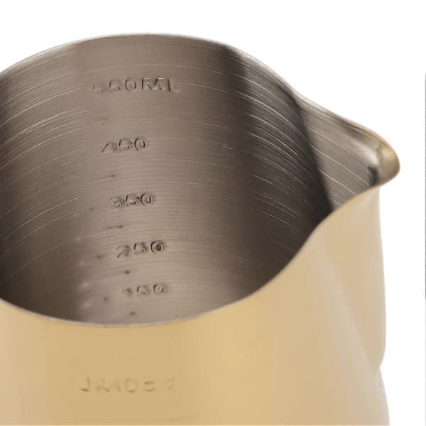 Xh 550ML Guld Mælkeskummerkande - Dobbelt Skala 304 Rustfrit Stål Kaffe Dampkande til Latte Art