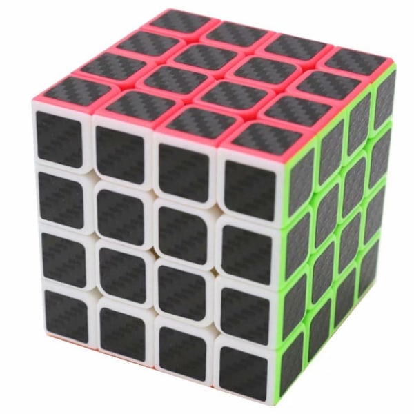 Magisk kube, Rubiks kube Speed Cube 4x4x4, Glatt magisk karbonfiberklistremerke Rubix Speed Cubes, Svart
