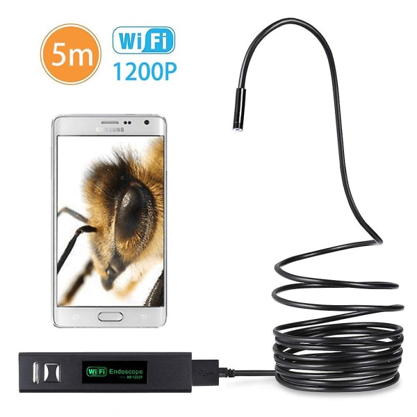 Trådlös Snake Camera 1200p Wifi Inspektionskamera Hd Endoskop