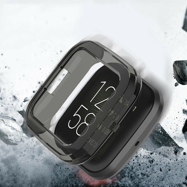 Tpu Full Case Cover Skärmskydd Tillbehör för Fitbit Versa 2 Watch Black