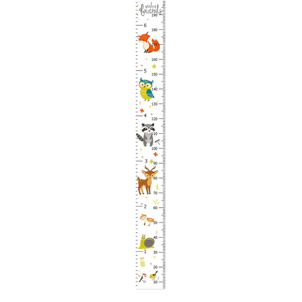 Høydemåler i tre, hengende linjal, søt tegneserie, rull opp stoff, vekstdiagram for barn, dekorativ