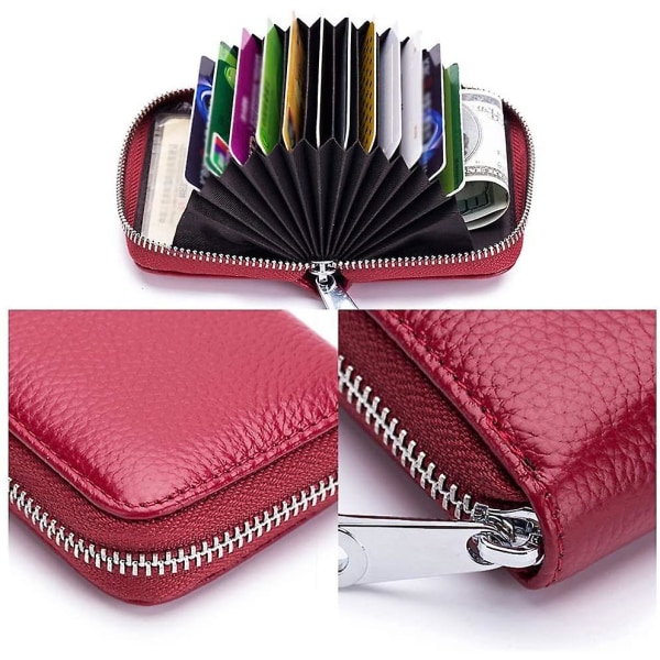 Case Läder Mini Kreditkortsplånbok (svart) Rose red