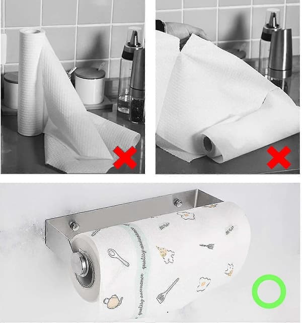 [LCS] Køkkenrulleholder, rustfrit stål, papirhåndklædeholder, køkken