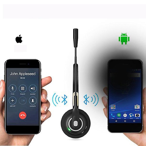 Trådlöst Headset Call Center Möte Laptop Hörlurar Boom Mic Brusreducering