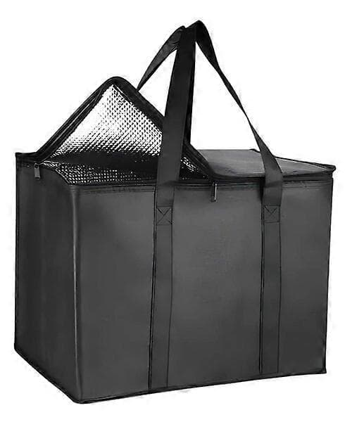 Isoleret madpose D2, sort, varmeisoleret og stor kapacitet, lavet af polyester