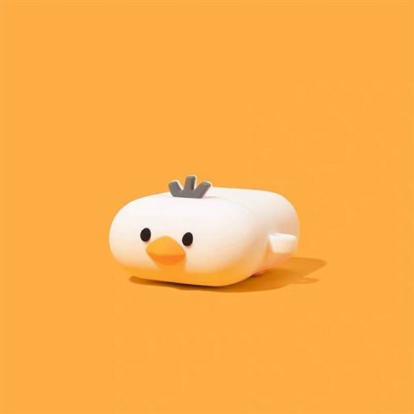 Silikonskal för Airpods 1/2 - Anka - Vit