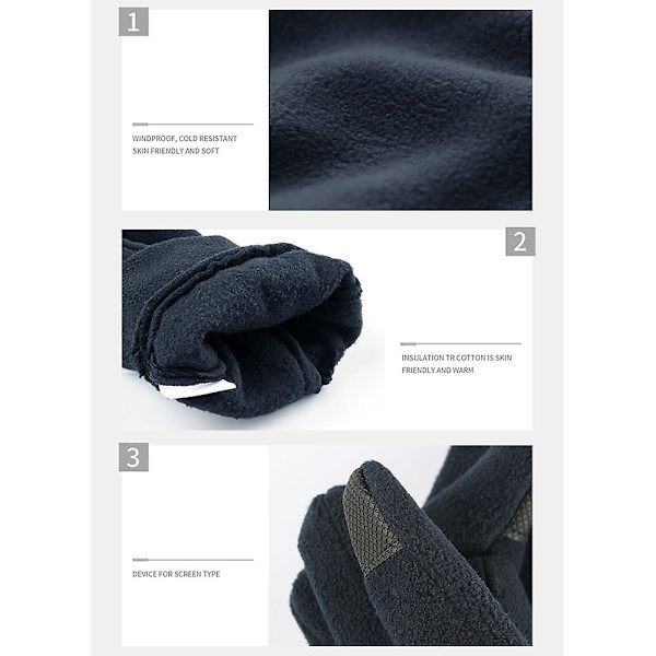 Vinterhandskar för män kvinnor pekskärm sms varma handskar fo dark blue XL