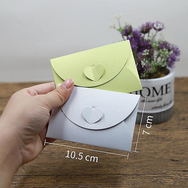 Mini Presentkort Kuvert Handgjorda Frökuvert Söta Kuvert av Kraftpapper med Hjärta purple