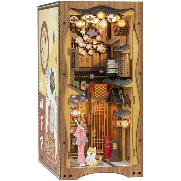 [LCS]DIY 3D Wooden Book Nook Puzzle Building Kit Bookshelf Insert Home Table Decor