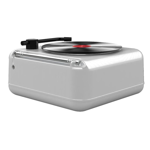 Portabel Vinylspelare Skivspelare med Inbyggda Högtalare Klassisk Vinylspelare White