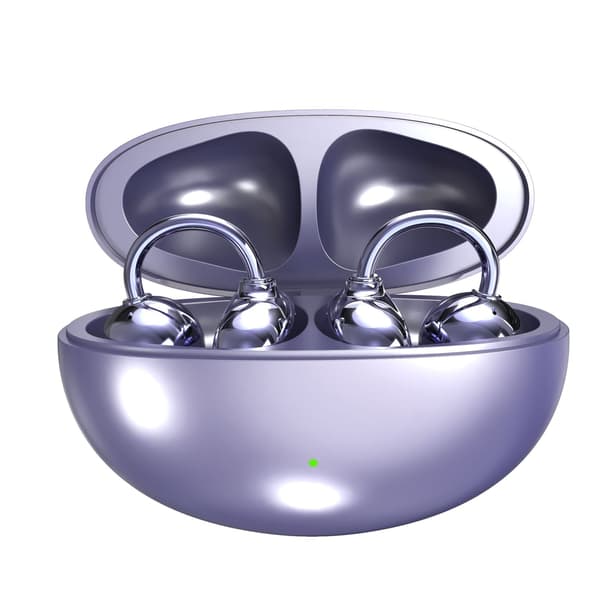 [LCS]2026 New Clip-on Headphones Open Ear Wireless Bluetooth 6.0 Earbuds, 120H Playtime, Workout-Android/iOS purple