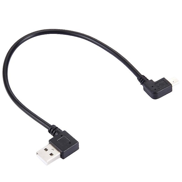 27cm 90 Grader Vänster Vinkel Micro USB till 90 Grader Vänster Vinkel USB Data / Laddningskabel, För Galaxy,