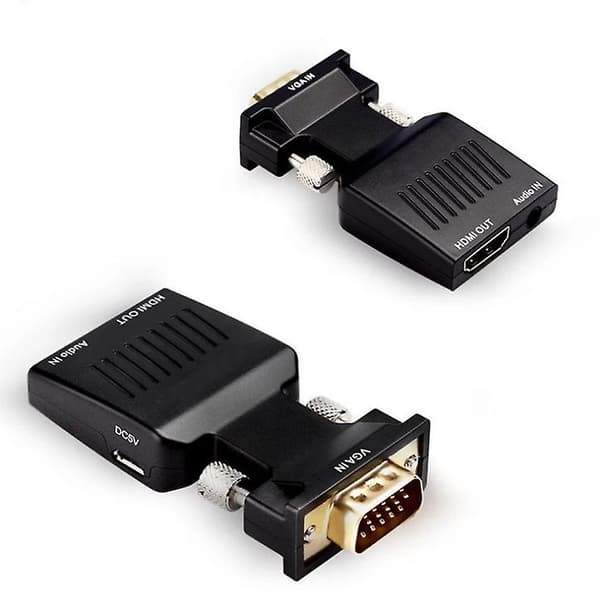 [LCS] VGA til HDMI-adapterkonverter med lyd, kompatibel med bærbar PC, datamaskin, projektor