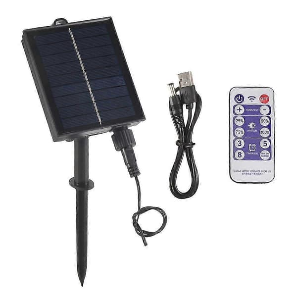 [LCS]1200mAh Solpanel Kontrolboks Sæt Lithium Batteripanel til 3.7V 24V LED Lyskæde Strip Lampe DC Cha Black