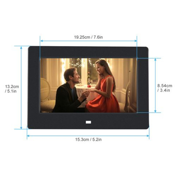 7 &#39;&#39; Digital Fotoramme 1024 * 600HD Vekkerklokke med