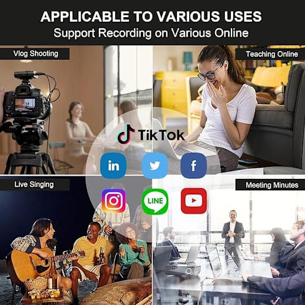 [LCS] 2-pack Wireless Lavalier Microphone with Charging Case – 3-in-1 Mini Mic for iPhone/Android, Video, Vlog, TikTok, YouTube