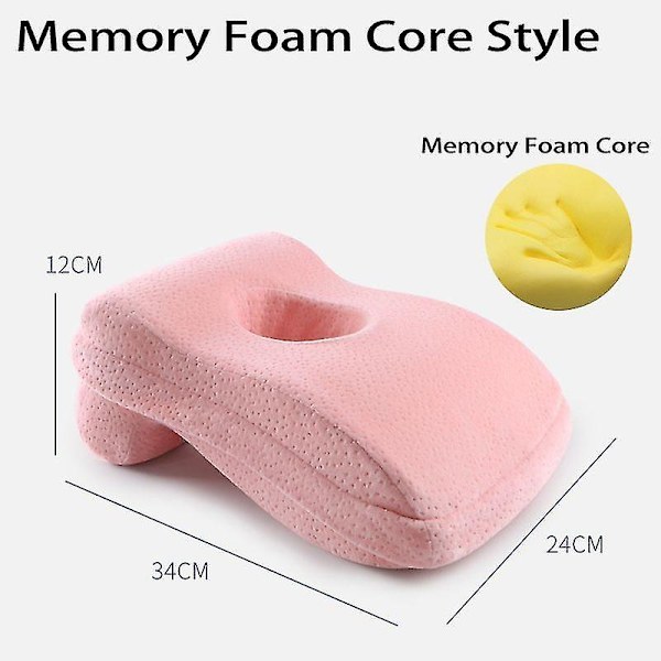 Memory Foam Nap Pude Rejse Nakkestøtte Nakkestøtte Pude Kontor Hvile Frokostpause Occipital Ortopædi Studenter Skrivebord Søvn pink