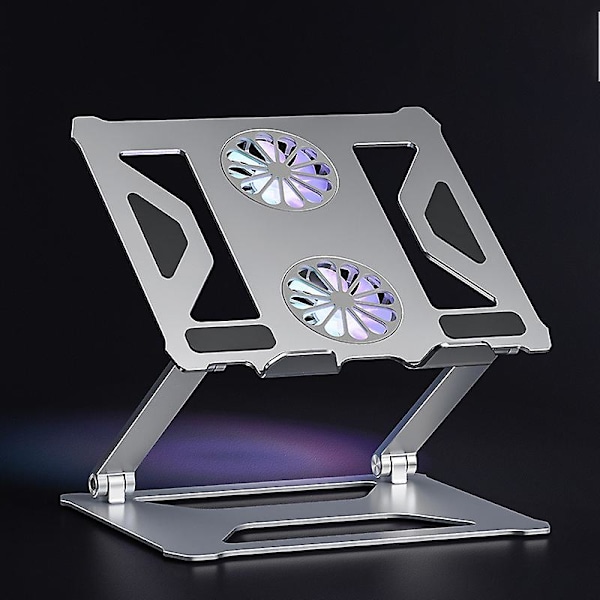 Nettbrettholder Laptopbord med kjølevifte for Macbook Ipad Silver