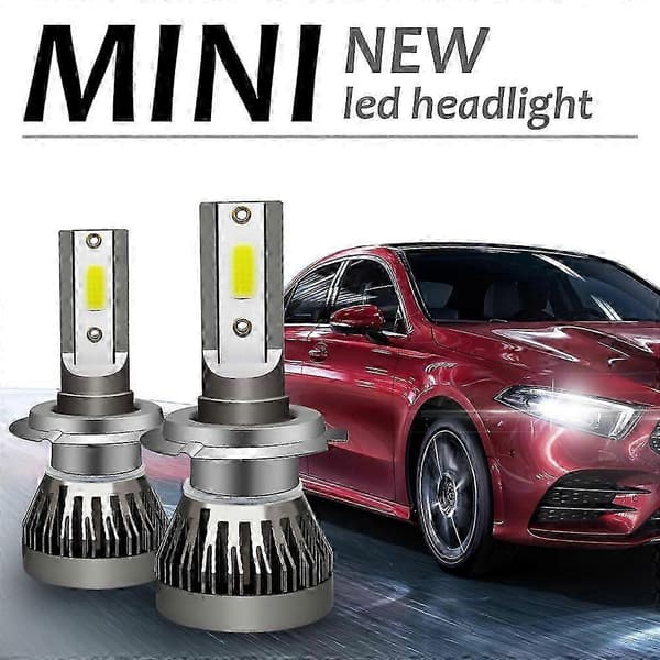 [LCS]2 stk H7 LED frontlyspære Kit 6000K 12000LM Supersterkt bil tåkelys